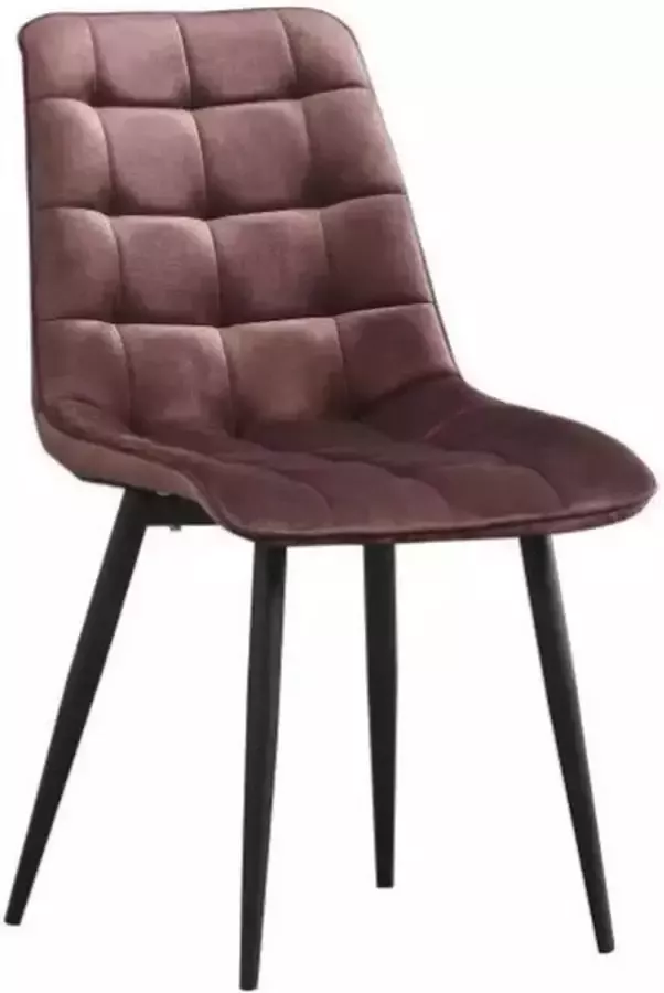 Colenis Maria Eetkamerstoel Set Van 4 Bruin Fluweel Velvet Industrieel