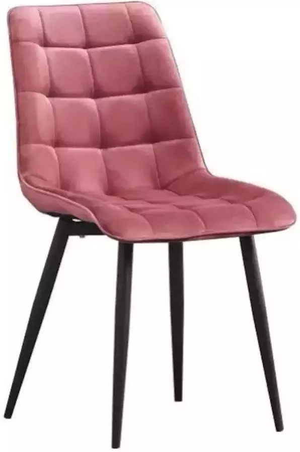 Colenis Maria Eetkamerstoel Set Van 4 Rose Fluweel Velvet Industrieel