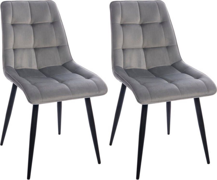 Colenis Maria Eetkamerstoel Lichtgrijs Fluweel Velvet Industrieel