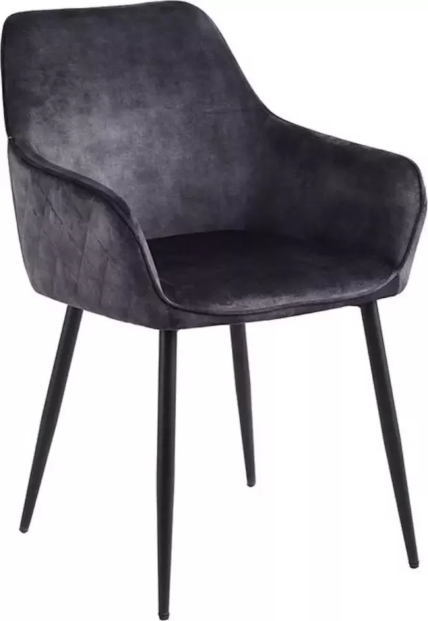 Colenis Angle Eetkamerstoel Set Van 2 Antraciet Fluweel Industrieel Met armleuning - Foto 2