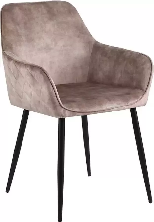 Colenis Milan Eetkamerstoel Beige Fluweel Industrieel Met armleuning