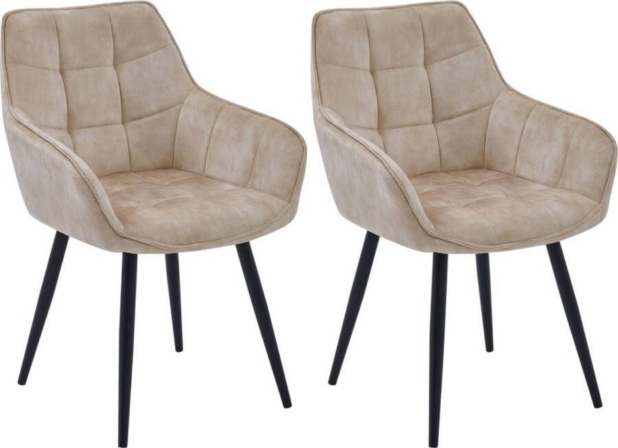 Colenis Oriana Eetkamerstoel Set Van 2 Beige Adoré Velvet Design