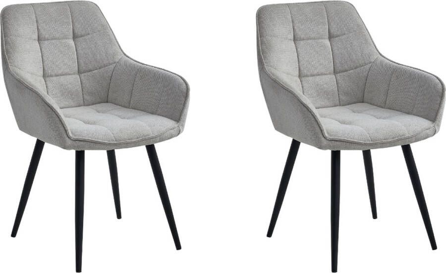 Colenis Oriana Eetkamerstoelen Set Van 2 Beige Geweven stof Met Armleuning - Foto 3