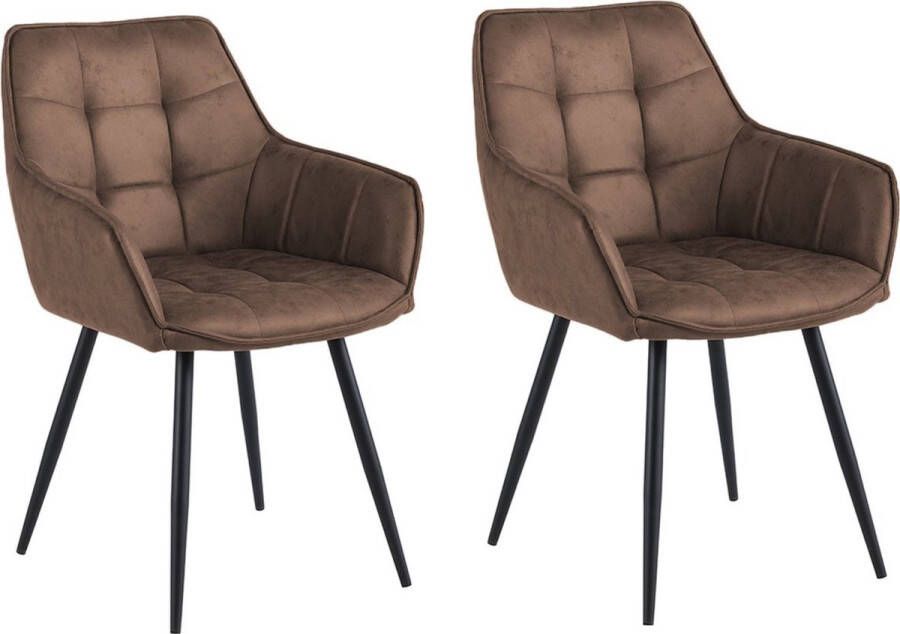 Colenis Oriana Eetkamerstoel Bruin Microfiber Microvezel Industrieel