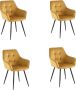 Colenis Oriana Eetkamerstoel Set Van 4 Honey Gold Fluweel Velvet Industrieel - Thumbnail 2