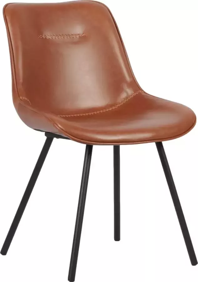 Colenis Pacific Eetkamerstoel Cognac PU Industrieel