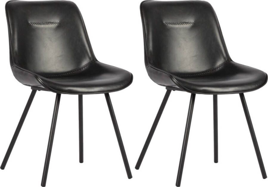 Colenis Anabella Eetkamerstoel Set Van 2 Zwart Velvet Designstoel - Foto 2