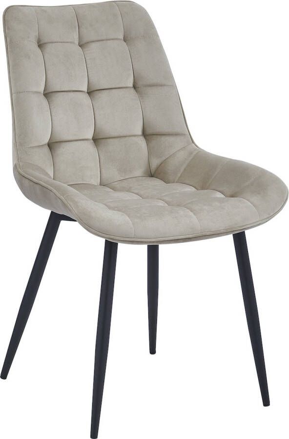 Colenis Quadra Eetkamerstoel Set Van 2 Beige Fluweel Industrieel - Foto 2