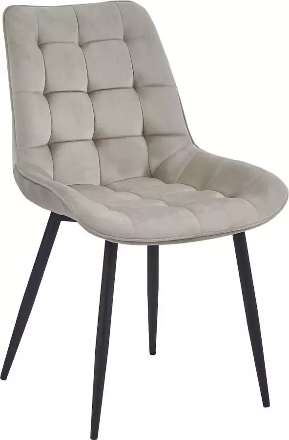 Colenis Quadra Eetkamerstoel Set Van 2 Beige Fluweel Velvet Industrieel
