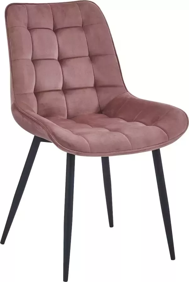 Colenis Quadra Eetkamerstoel Set Van 6 Rose Fluweel Velvet Industrieel - Foto 2