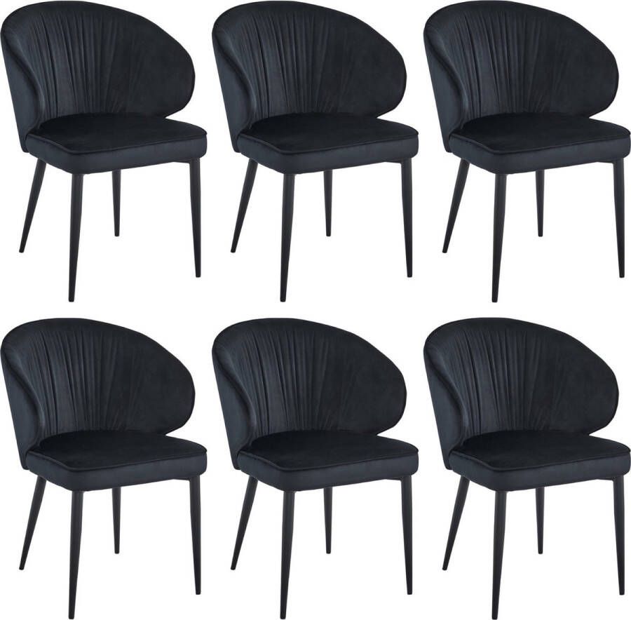 Colenis Elise Eetkamerstoel Set Van 6 Roze Velvet Fluweel Industrieel