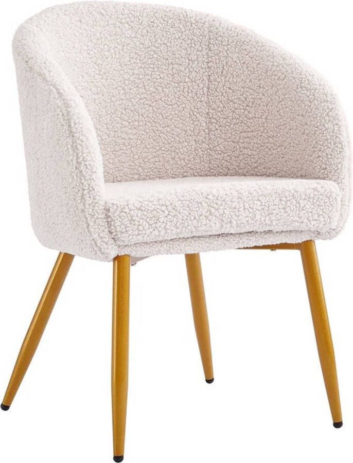 Colenis Teddy Eetkamerstoel Cream Design Gouden poten