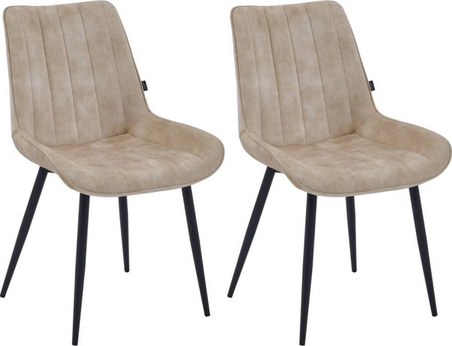 Colenis Verta Eetkamerstoel Set Van 2 Beige Adoré Velvet Design