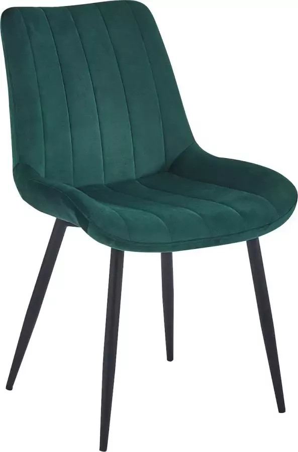Colenis Verta Eetkamerstoel Set Van 2 Groen Fluweel Velvet Industrieel