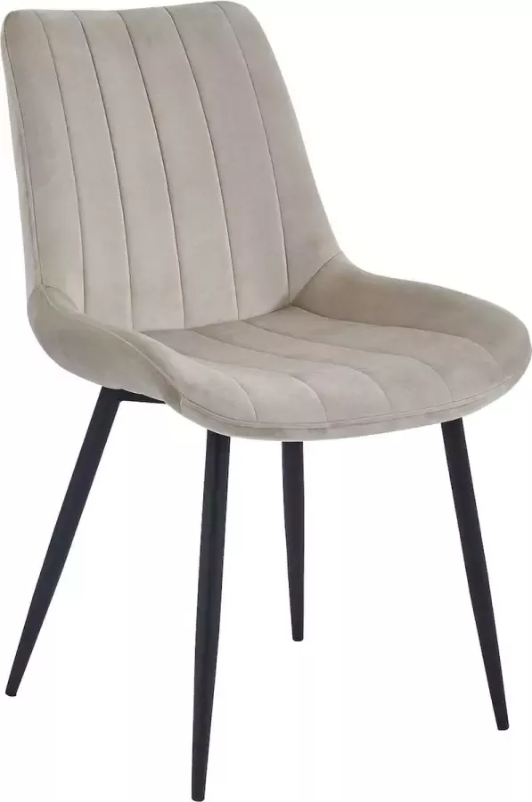 Colenis Verta Eetkamerstoel Set Van 4 Beige Fluweel Velvet Industrieel - Foto 2