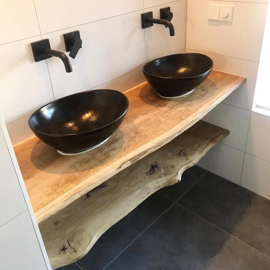 Colibri Oak 25mm Eiken Houten Wastafelblad BeGo Mima 42cmx140cm Wandplank