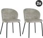 Collectables 2x Eetkamerstoel Lio Taupe Naturel (Set van 2) Rustic Velvet - Thumbnail 1