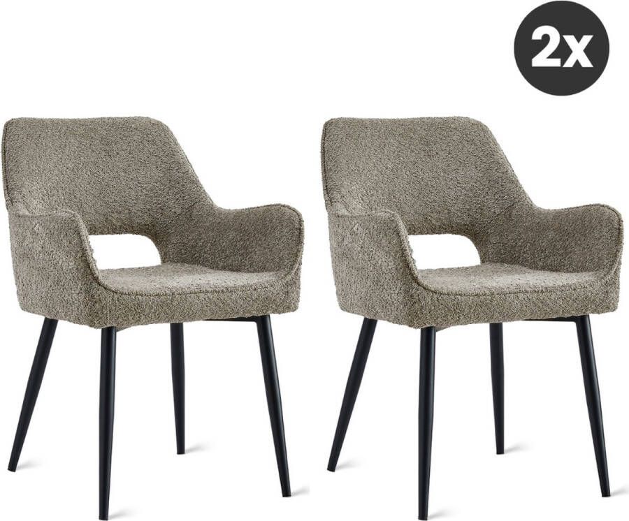 Collectables 2x Eetkamerstoel Ray Taupe (Set van 2)