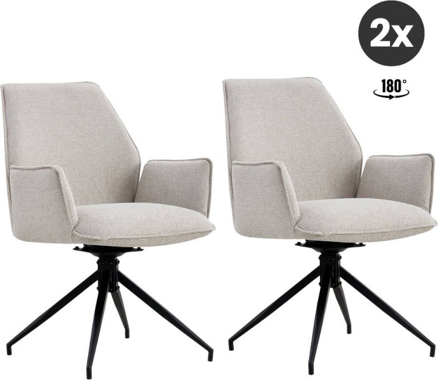 Collectables 2x Jill Eetkamerstoel Linnen Beige (Set van 2)