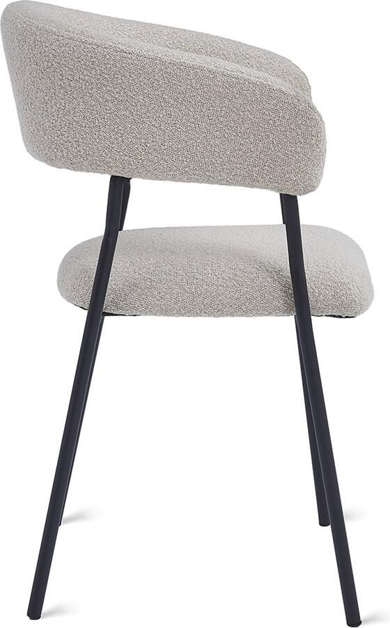 Collectables 2x Eetkamerstoel Ava Bouclé Taupe (Set van 2)