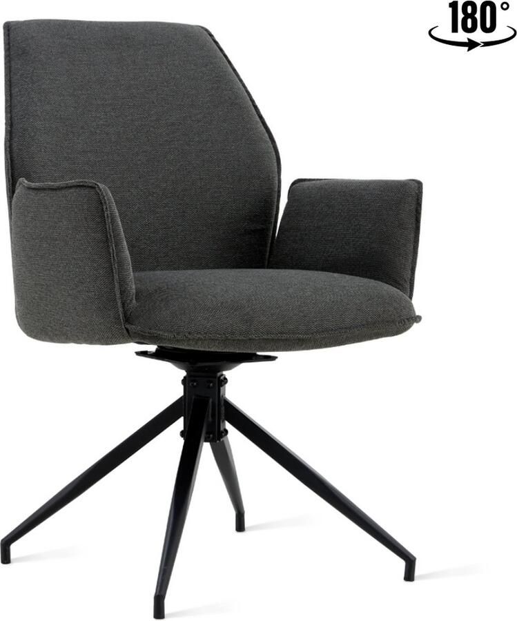 Collectables 2x Jill Eetkamerstoel Linnen Antraciet (Set van 2)