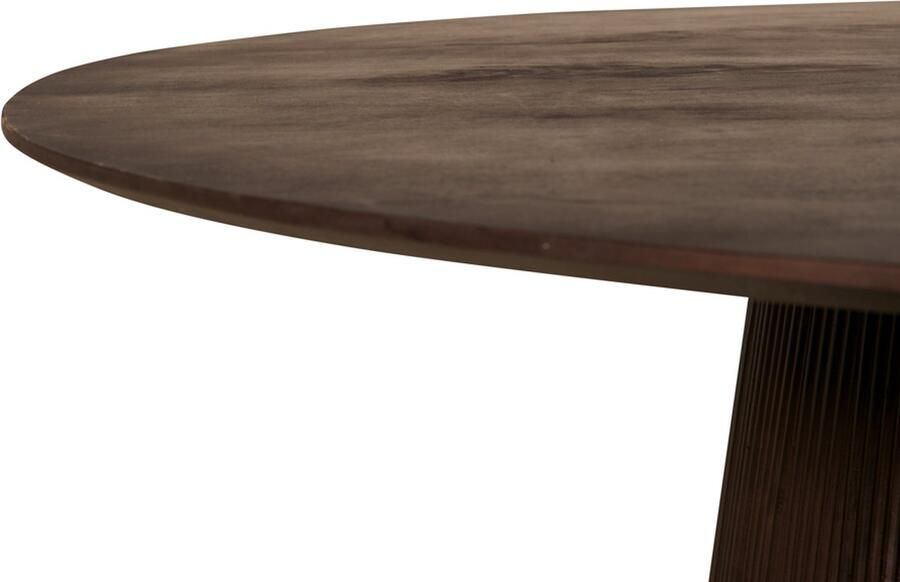 By fonQ Grand Eettafel Donkerbruin Mangohout Ø 120 cm
