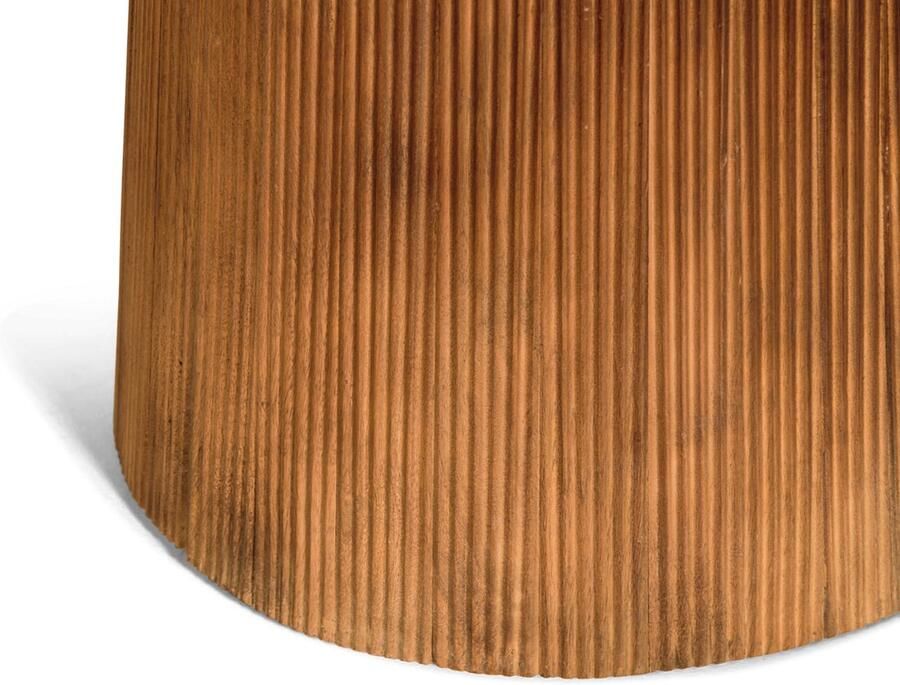 By fonQ Grand Eettafel Lichtbruin Mangohout Ø 120 cm
