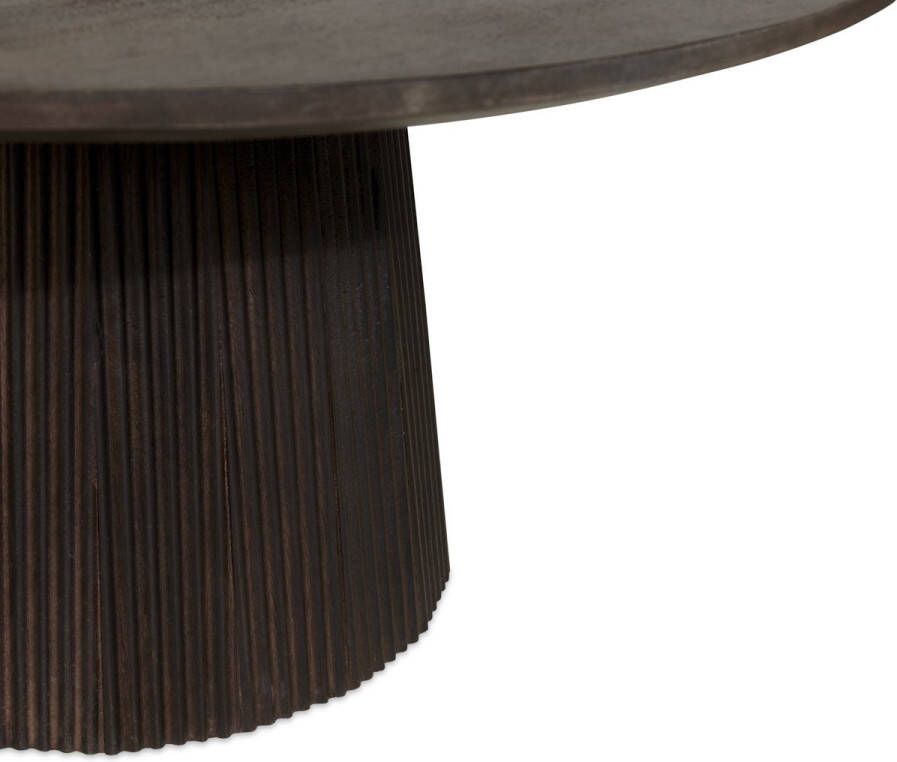 By fonQ Grand Bijzettafel Donkerbruin Mangohout Ø 50 cm - Foto 2