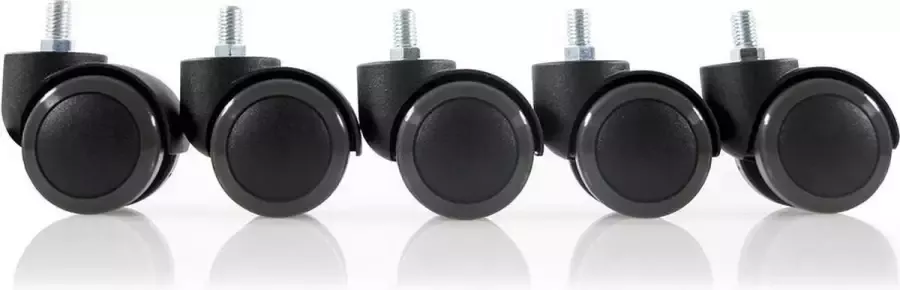 Collini Tabouret wielen bureaustoel wielen Schroefdraad wielen m10 Set zachte wieltjes t.b.v. harde ondergrond wielen voor een kruk
