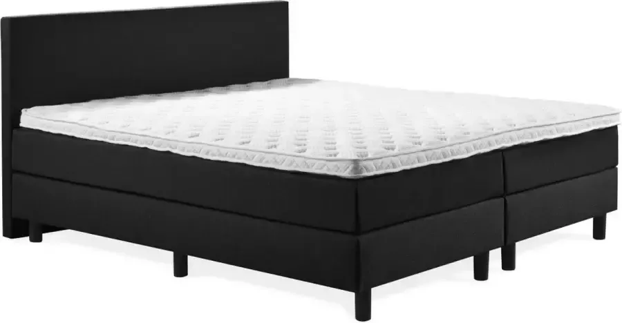 Colmado Comfortbox Boxspring 160x210 incl. thuismontage Complete set met matras Zwart