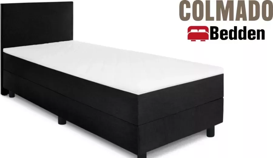 Colmado Comfortbox Boxspring 90x200 incl. thuismontage Complete set met matras Zwart