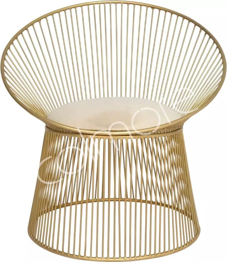 Colmore by Diga living in luxury gouden stoel met fluwelen zitting 77 x 64 x 80 cm
