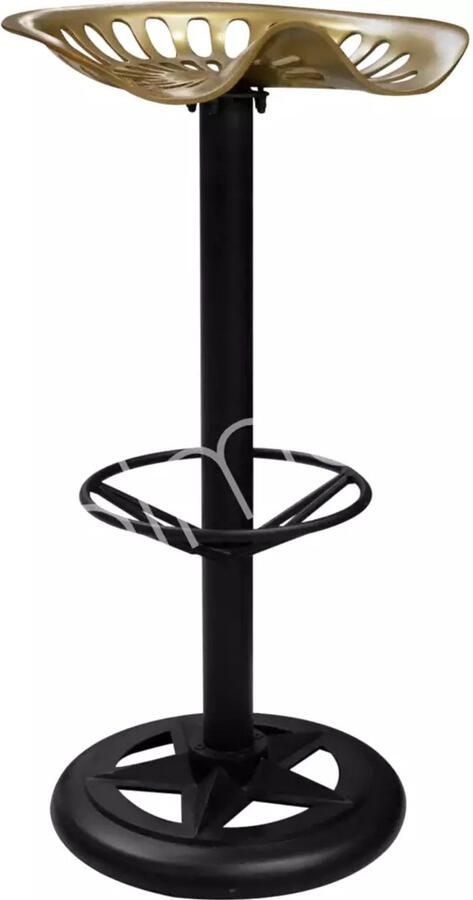 Colmore by Diga living in luxury tractor bar stoel in zwart met goud 44x33x76 aluminium