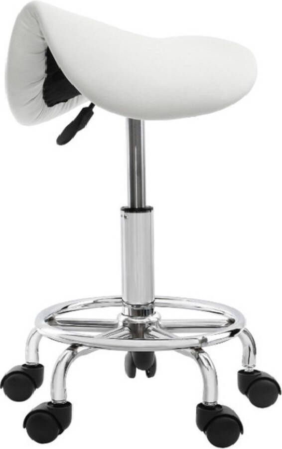 Colony Group Hydraulische Zadel Salon Kruk Stoel Massage Tattoo Facial Spa Kantoor Verstelbare Lift Voor Schoonheid Wit