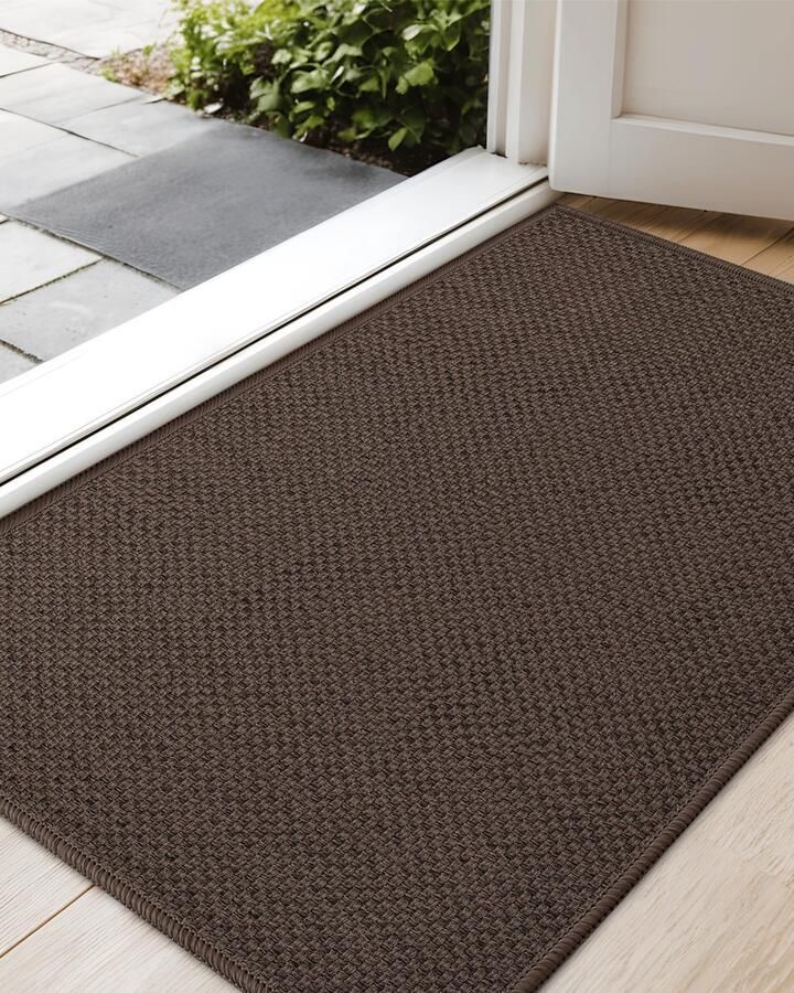 Color&Geometry Indoor Dirt Trapper Mat 43x75cm Deurmat voor binnen Antislip wasbare deurmat Entreemat Absorberende deurmat voor entree voordeur binnen en buiten (bruin)