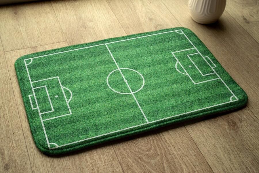 Coloray Vloerkleed voor Kinderkamer Groente Tapijt Voor Kinderkamer Voetbalveld Grasmat Klein Vloerkleed Wit Accenten Vloer Tapijt Antislip Vloerkleed Voor Kinderen 75x45 cm