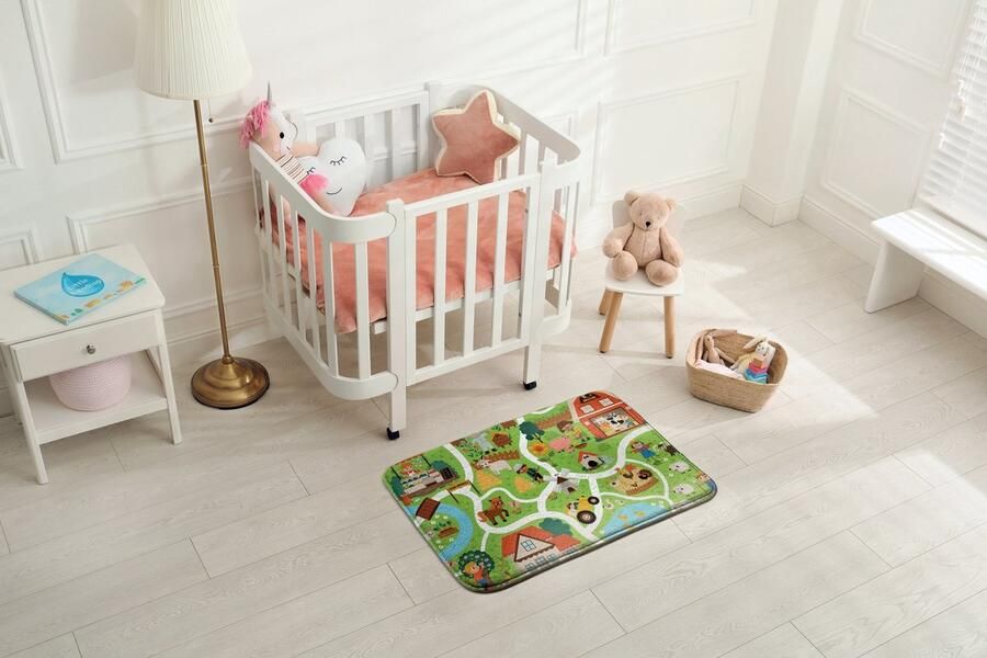 Coloray Vloerkleed voor Kinderkamer Groente Tapijt Voor Slaapkamer Boerderij Met Kinderen Vloerkleed Voor Kinderen Bruin Accenten Woonkamer Tapijt Polyester Vloerkleed 90x60 cm