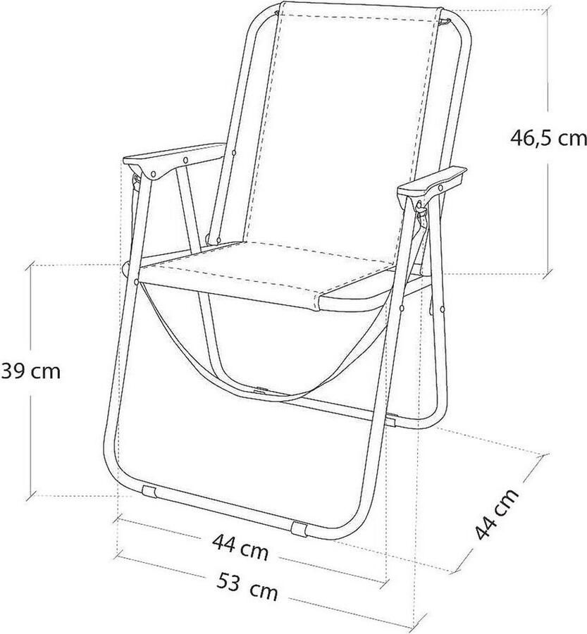 Colorbaby Vouwbare Stoel Mediterran 53 x 44 x 76 cm Turkoois Wit