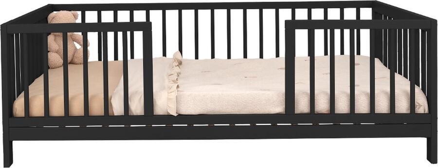 Colorfull Home Collection Colorfull Home Liam Peuterbed 70x140 Pure Black inclusief lattenboden
