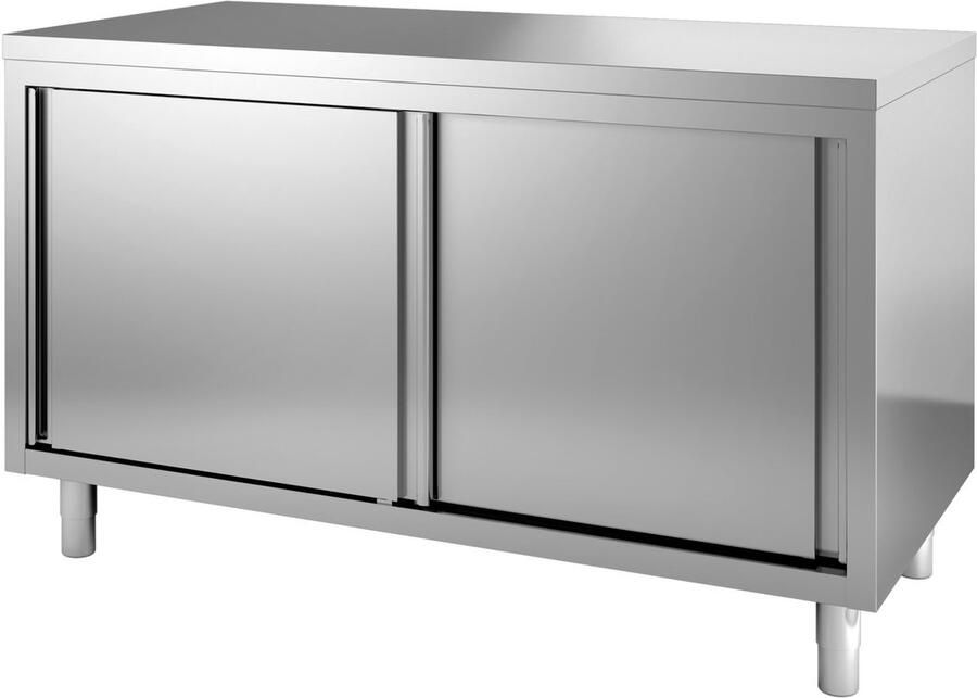 Combisteel Professionele Werktafel Schuifdeuren 140cm breed RVS 7452.3035 Horeca