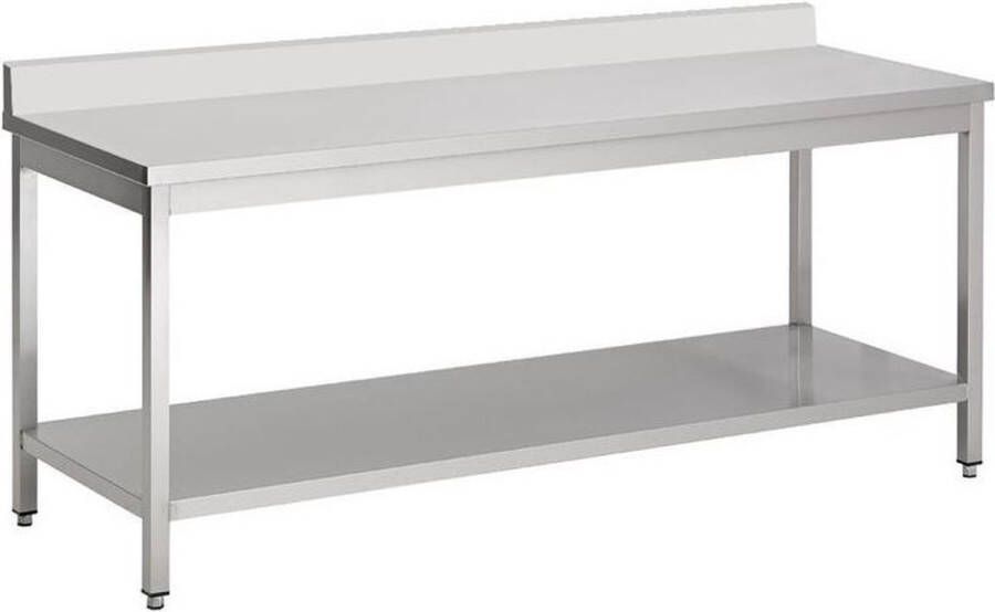 Combisteel Demontabele Werktafel Met Bodemschap En Rand 100cm RVS 7452.3175 Horeca & Professioneel