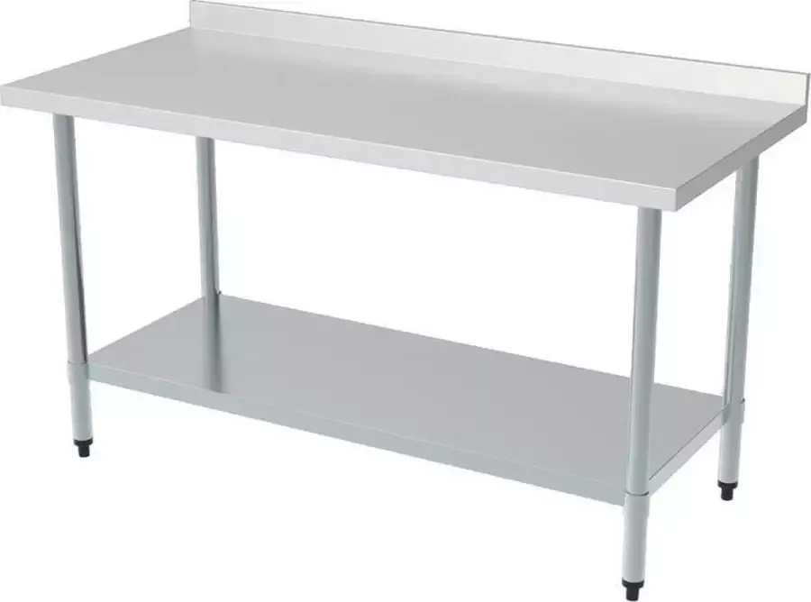 Combisteel Professionele Demontabele RVS Werktafel Bodemschap Opstaande rand Demontabel 140cm| 7490.0075 Horeca