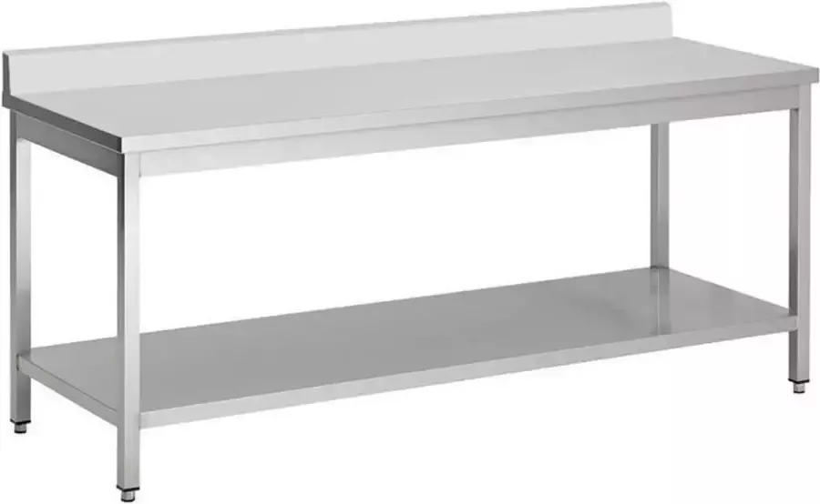 Combisteel Professionele Demontabele Werktafel met Bodemschap en Rand 80cm RVS 7452.3152 Horeca
