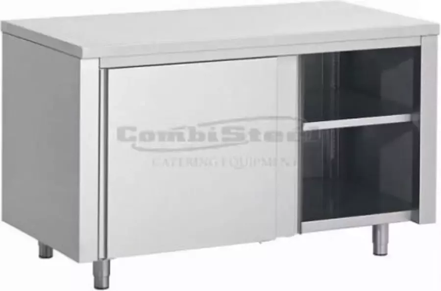 Combisteel Professionele Werktafel Schuifdeuren 160cm breed RVS 7452.3010 Horeca