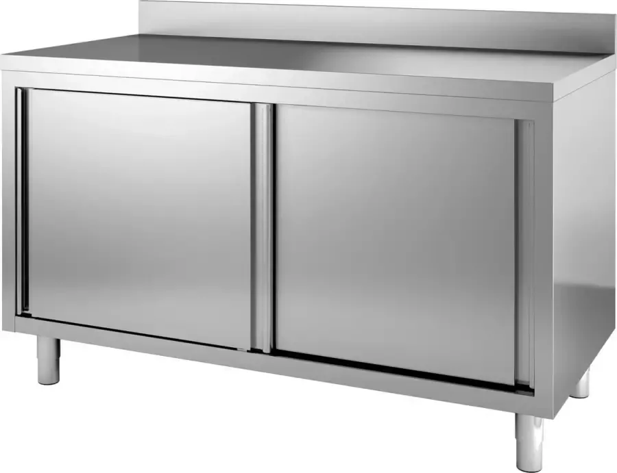 Combisteel Professionele Werktafel Schuifdeuren Rand 140cm RVS 7452.3085 Horeca