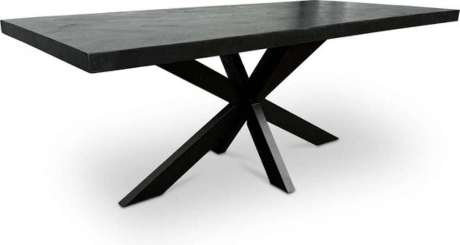 Comfort Living Furniture Mangohoutenmeubels Tafel Rechthoek Mango Hout Eettafel 200x100x76 Zwart 5 cm dik blad Massief (ook te zien in onze showroom)