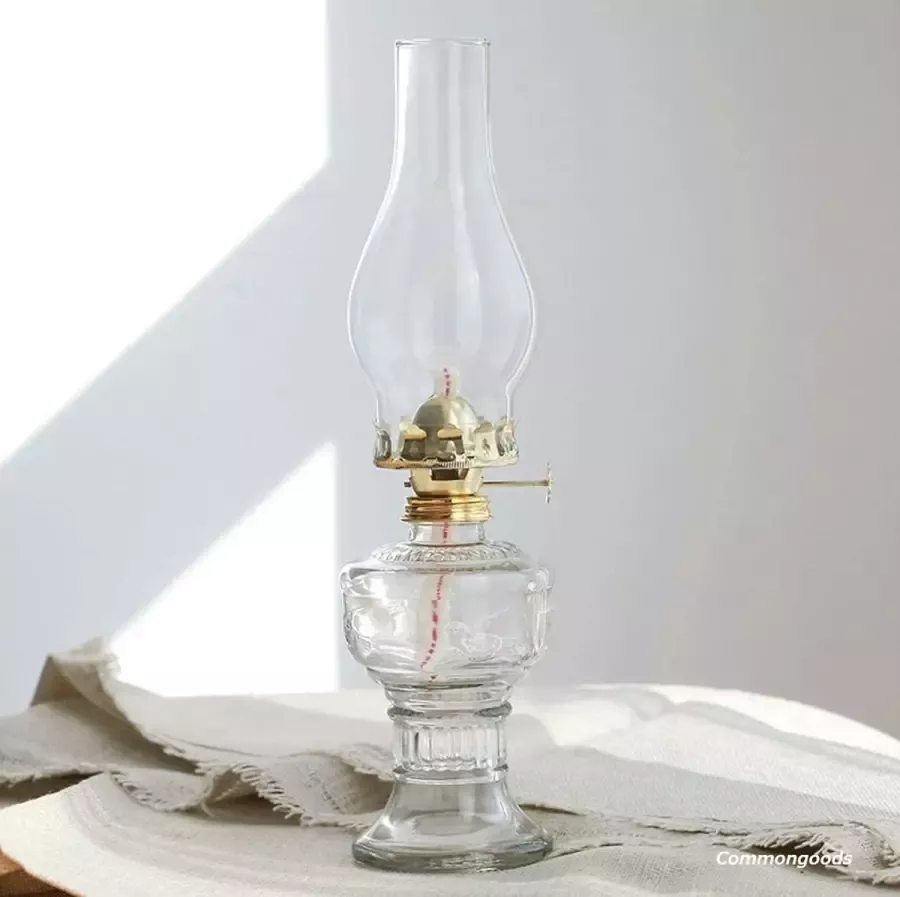 Common Goods Olielamp windlicht Lantaarn- Voor Binnen Glas sfeerlicht petroleumlamp klassiek Tafellamp