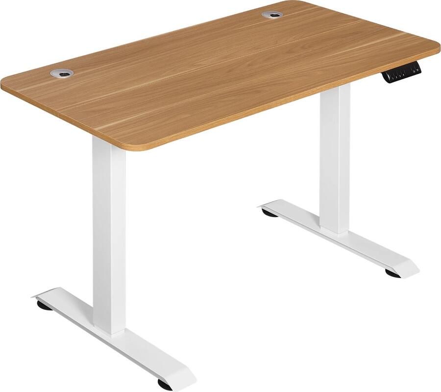 Comnox Elektrisch Verstelbaar Bureau 120x60 cm Eik In Hoogte Verstelbaar 72-116 cm Ergonomisch Sta-bureau met 4 Geheugeninstellingen Kantoor en Home Office Desk