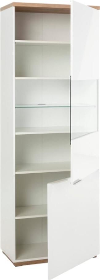 Composad Kolomkast Maki 65cm met twee deuren eikdecor hoogglans wit - Foto 2