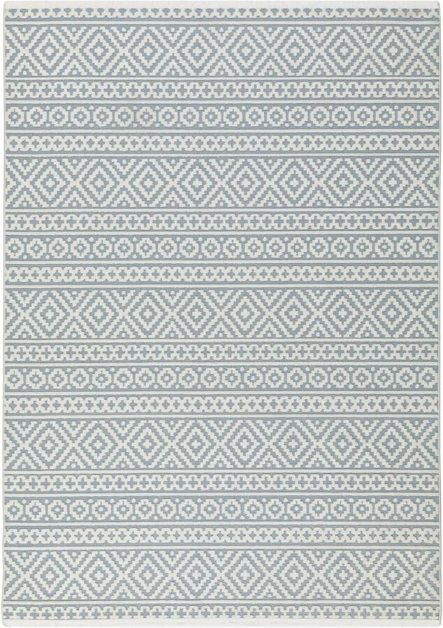 Concept Looms Jazz Blue Vloerkleed 190x290 Rechthoek Buiten Laagpolig Tapijt Modern Blauw Wit